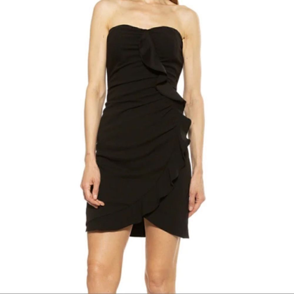NEW Alexia Admor Strapless Tulip Hem Mini Dress black medium